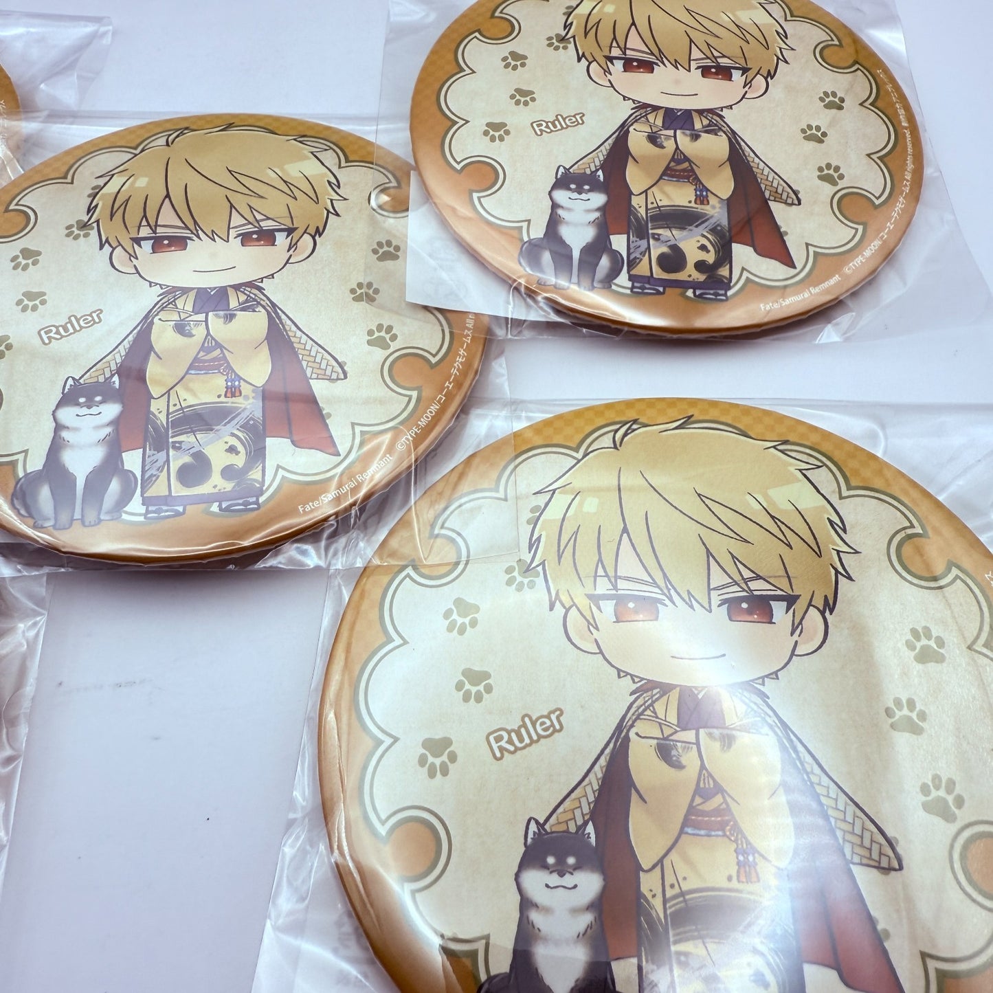 Fate/Samurai Remnant 2nd Anniv Kuji Gilgamesh 5x BIG Badge Set for Itabag Japan3