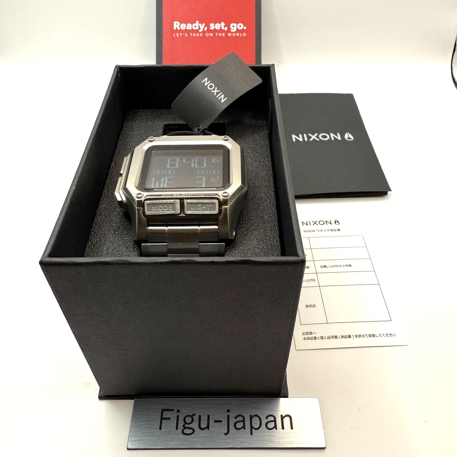 NIXON Reglus SS SILVER A1268131 Glus Quartz Digital Watch 46mm[express NEW]0