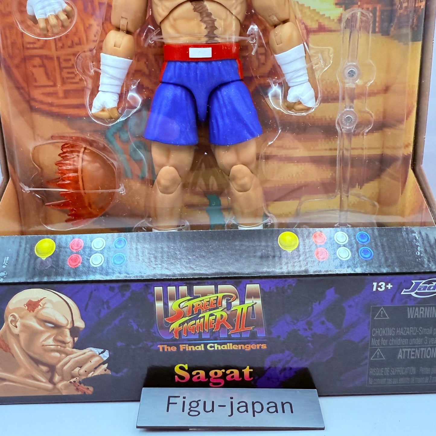 Jada Toys Street Fighter II Sagat 1/12 Action Figure Japan Evolit Ver New Sealed3