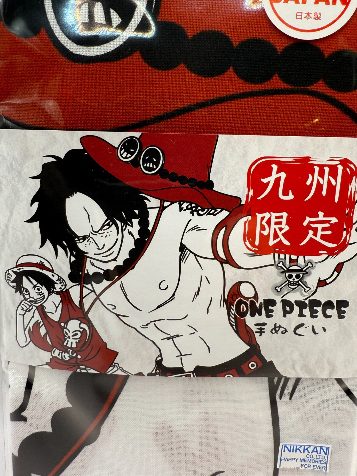 Luffy Ace Tenugui Hand Towel Kyushu Limited Vol.3 One Piece Authentic MISB1