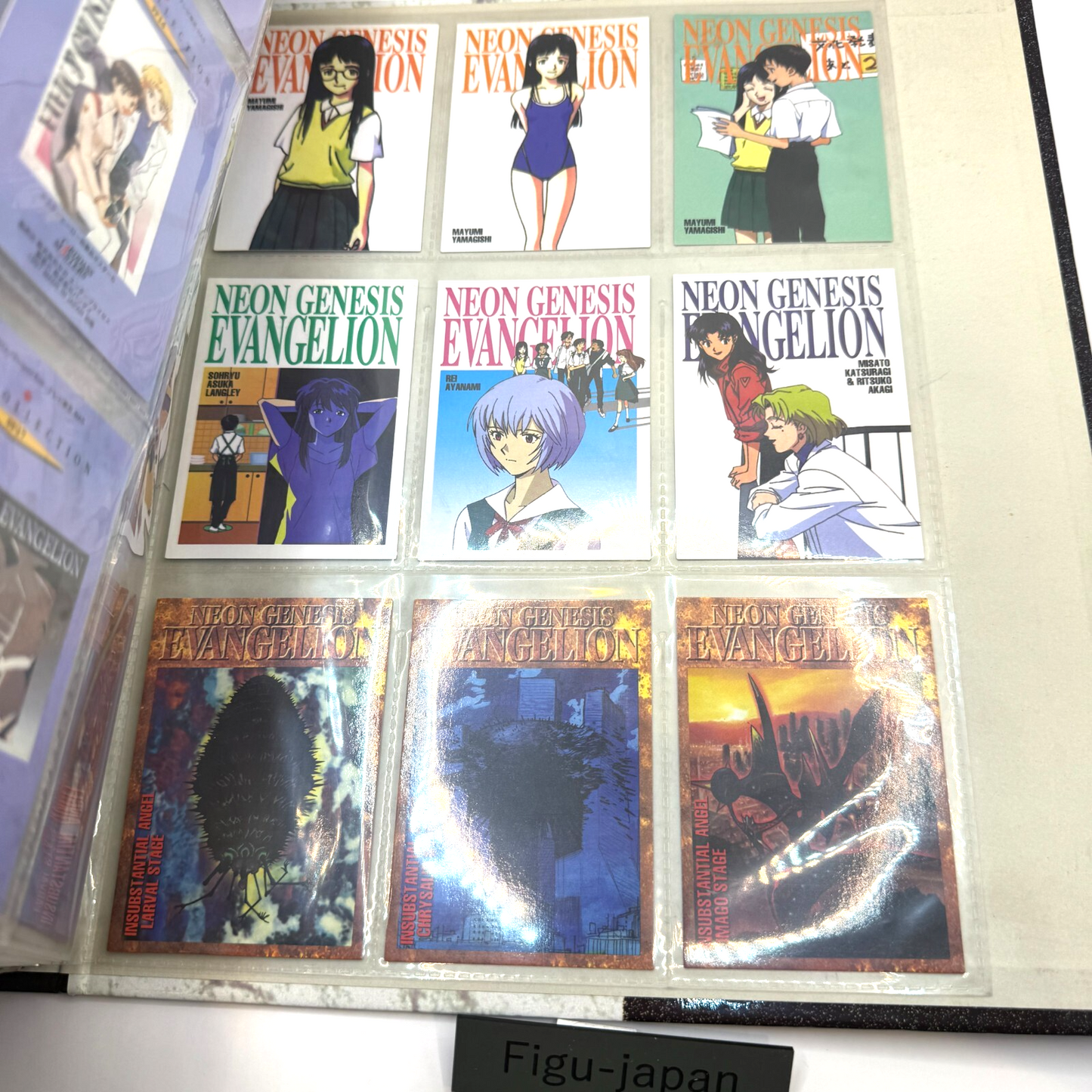 CARDDASS MASTERS Neon Genesis Evangelion PART 1 & 2 PERFECT SET With binder 19972