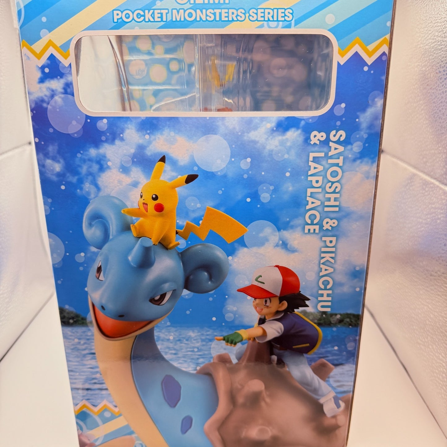 MegaHouse G.E.M. Pokemon Ash Pikachu Lapras Figure First Ed Clear File Bonus New7
