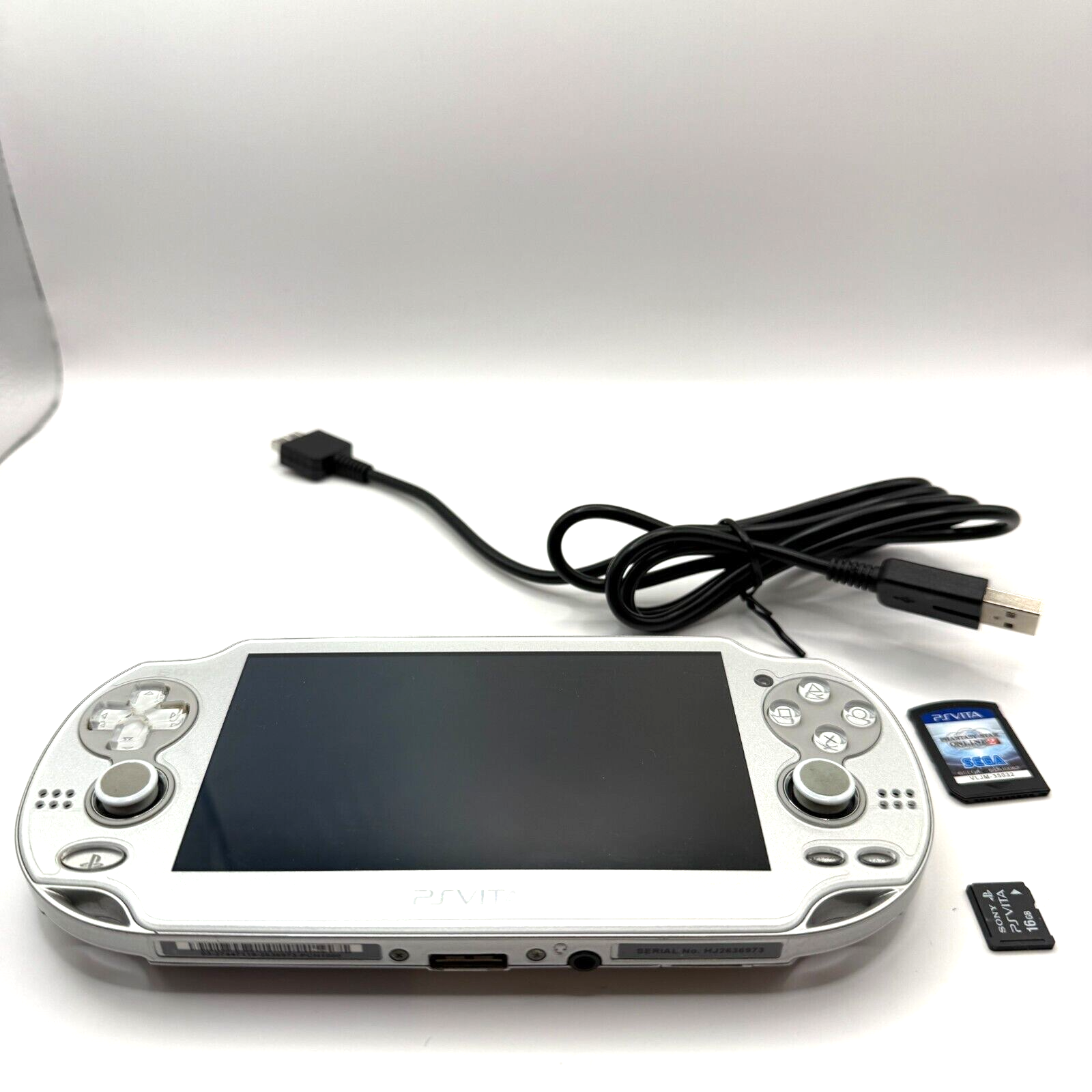 Sony PlayStation Vita PCH1000 ICE SILVER WiFi PSO2 soft & memory card 16GB1