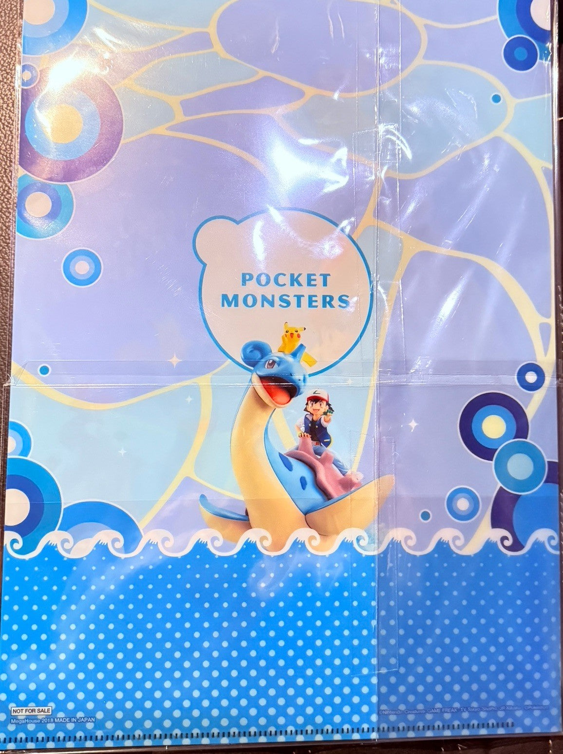 MegaHouse G.E.M. Pokemon Ash Pikachu Lapras Figure First Ed Clear File Bonus New14