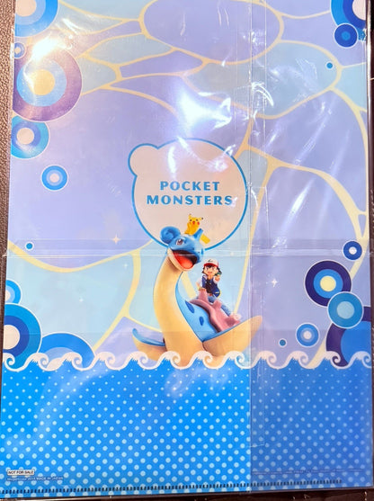 MegaHouse G.E.M. Pokemon Ash Pikachu Lapras Figure First Ed Clear File Bonus New14