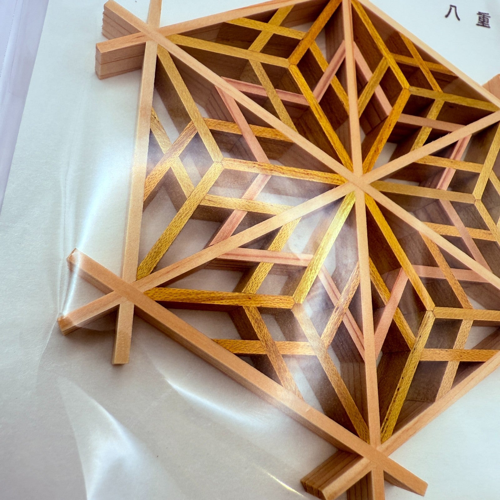 Japanese Kumiko Woodwork Yae Sakura Pattern Coaster Handmade Traditional Craft10