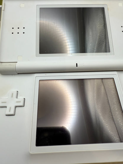 Nintendo DS Lite Console Crystal White Genuine Charger Pen Tested EUC7