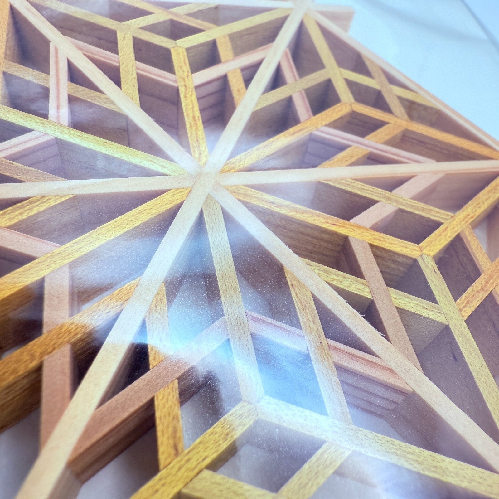 Japanese Kumiko Woodwork Yae Sakura Pattern Coaster Handmade Traditional Craft8