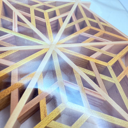 Japanese Kumiko Woodwork Yae Sakura Pattern Coaster Handmade Traditional Craft8