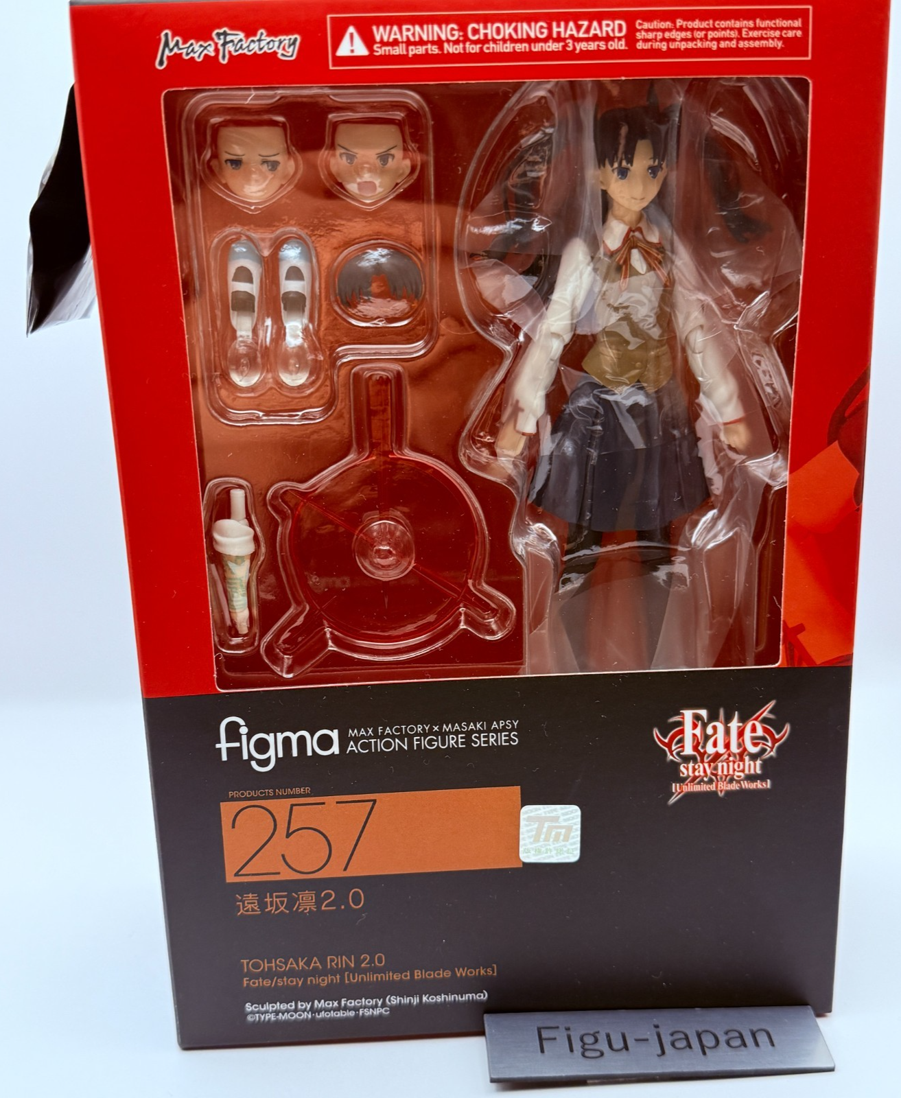 Rin Tohsaka 2.0 figma 259 Fate UBW Action Figure GSC Bonus Face Plate NIB0