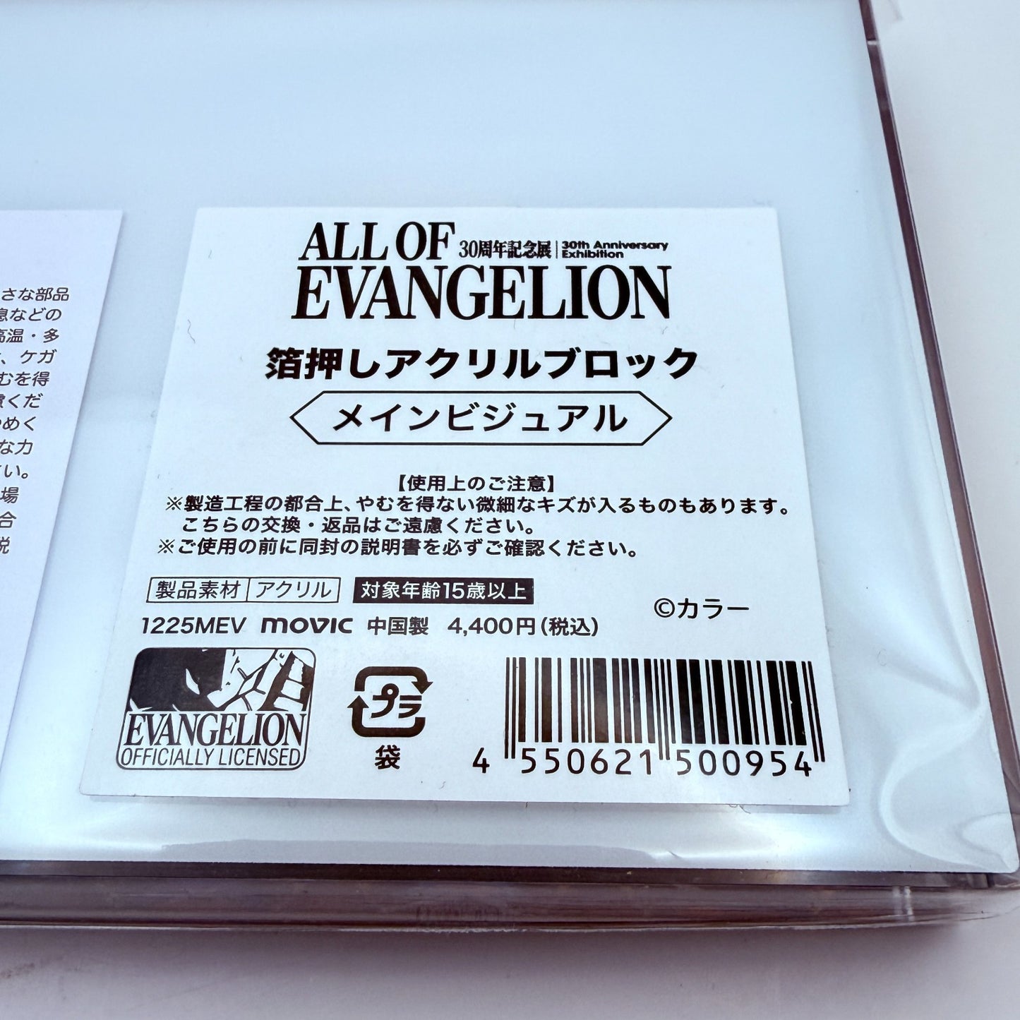 ALL OF EVANGELION 30th Anniversary Key Visual Embossed Acrylic Block Japan New7