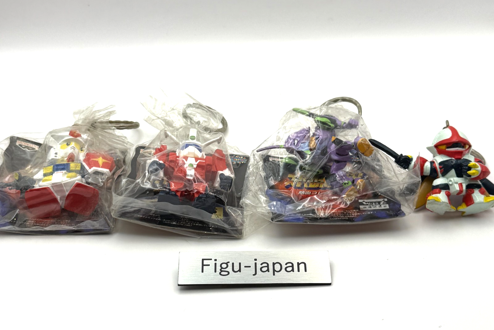 Super Robot Wars Keychain Set Gundam Evangelion Ideon Bilbain Vintage Japan1