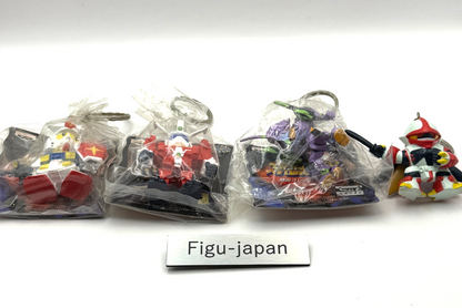 Super Robot Wars Keychain Set Gundam Evangelion Ideon Bilbain Vintage Japan1