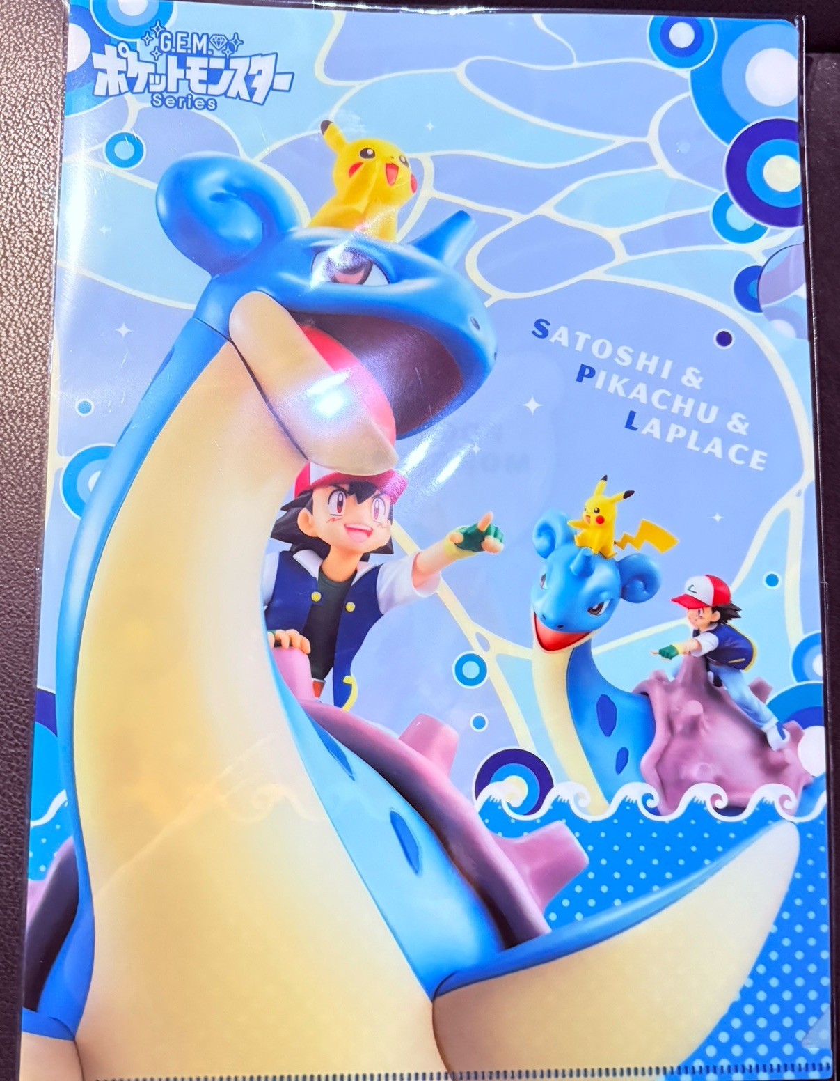 MegaHouse G.E.M. Pokemon Ash Pikachu Lapras Figure First Ed Clear File Bonus New12