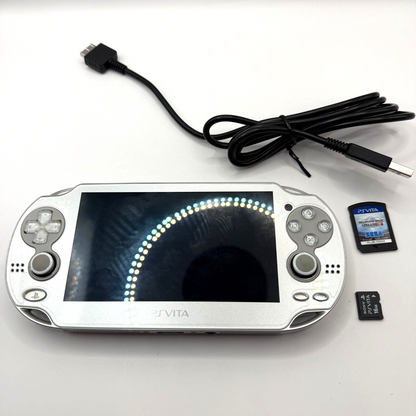 Sony PlayStation Vita PCH1000 ICE SILVER WiFi PSO2 soft & memory card 16GB2