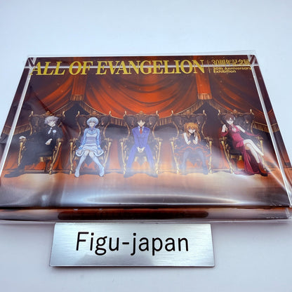 ALL OF EVANGELION 30th Anniversary Key Visual Embossed Acrylic Block Japan New0