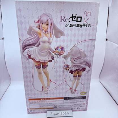 Phat! Re:Zero Emilia Wedding Ver 1/7 Scale Figure Opened Mint Authentic Japan13