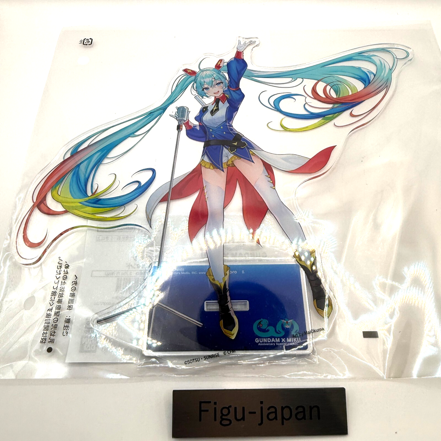 Gundam 45th Anniversary Hatsune Miku Aurora Big Acrylic Stand Official NIB0