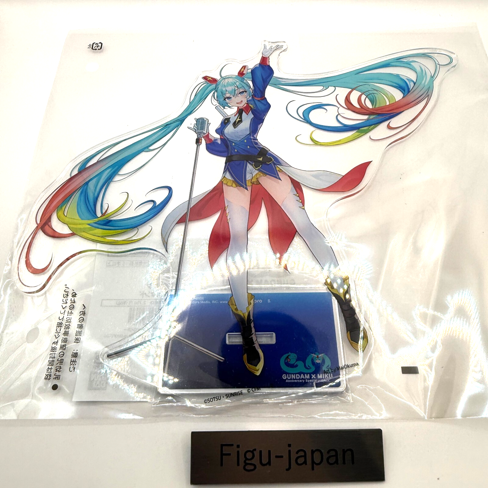 Gundam 45th Anniversary Hatsune Miku Aurora Big Acrylic Stand Official NIB0