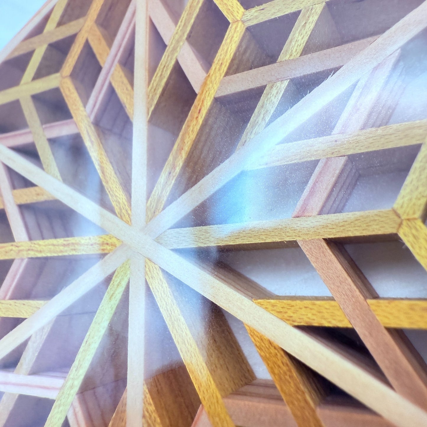 Japanese Kumiko Woodwork Yae Sakura Pattern Coaster Handmade Traditional Craft3