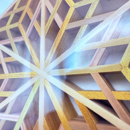 Japanese Kumiko Woodwork Yae Sakura Pattern Coaster Handmade Traditional Craft3