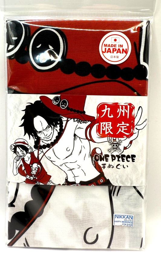Luffy Ace Tenugui Hand Towel Kyushu Limited Vol.3 One Piece Authentic MISB0