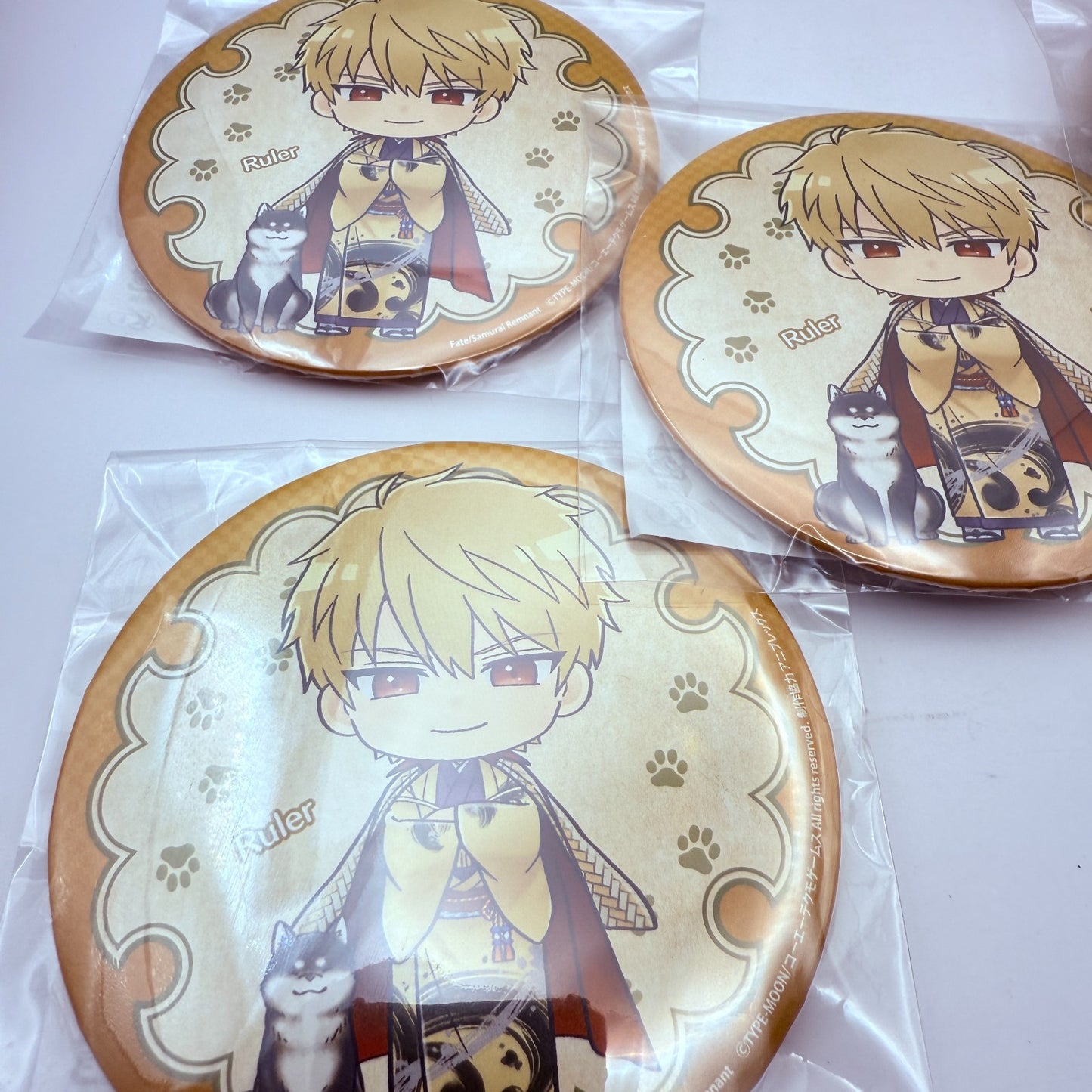 Fate/Samurai Remnant 2nd Anniv Kuji Gilgamesh 5x BIG Badge Set for Itabag Japan2