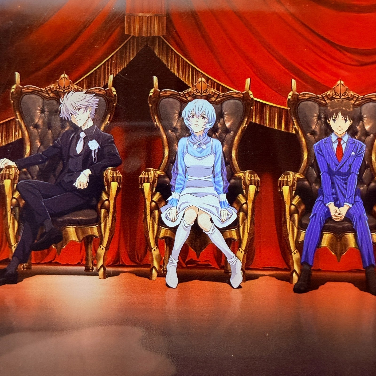ALL OF EVANGELION 30th Anniversary Key Visual Embossed Acrylic Block Japan New4