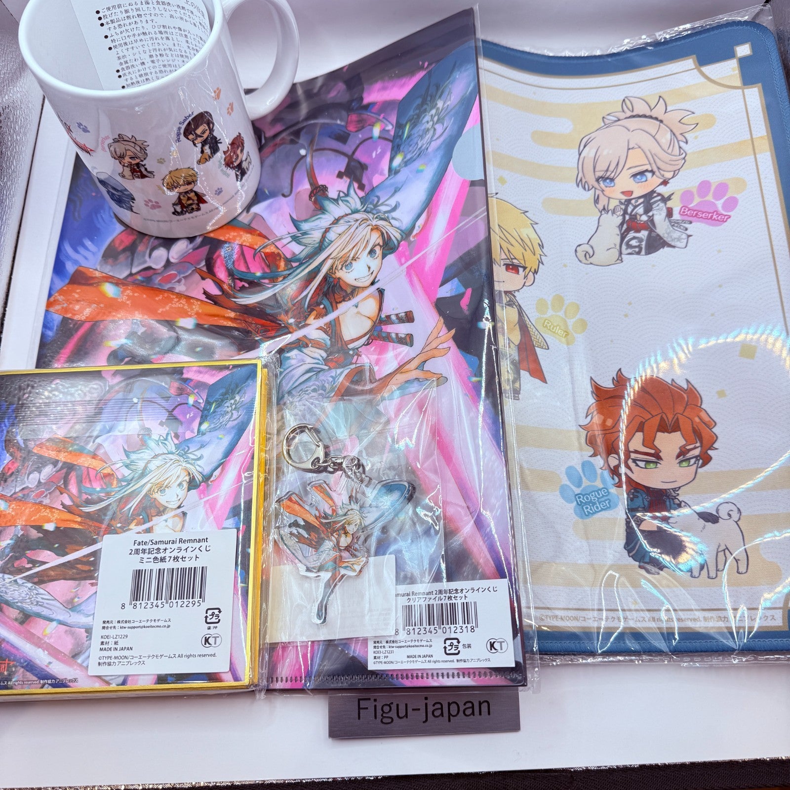 Fate/Samurai Remnant 2nd Anniv Kuji Musashi Set Art Board File Mug Desk Pad JP0