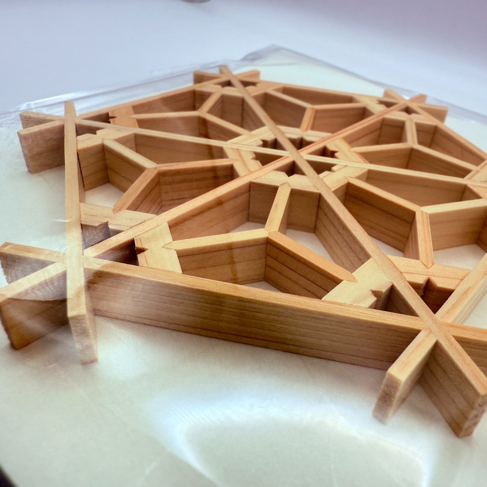 Japanese Kumiko Woodwork Sakura Pattern Coaster Handmade Traditional Craft Japan1