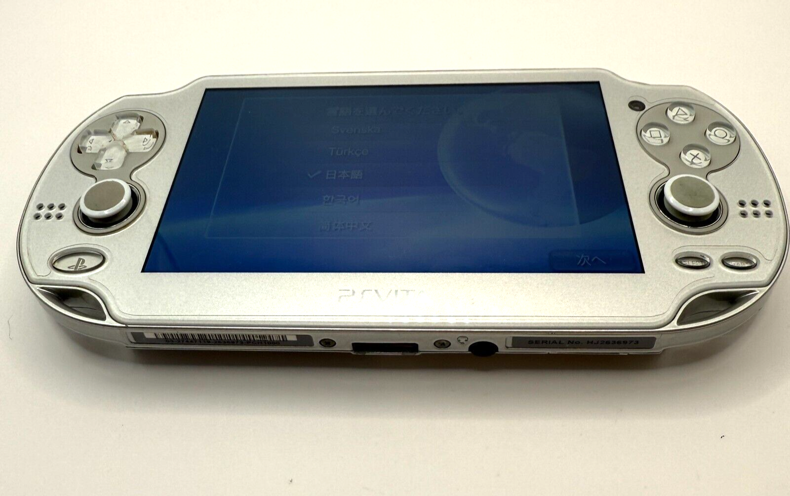 Sony PlayStation Vita PCH1000 ICE SILVER WiFi PSO2 soft & memory card 16GB0