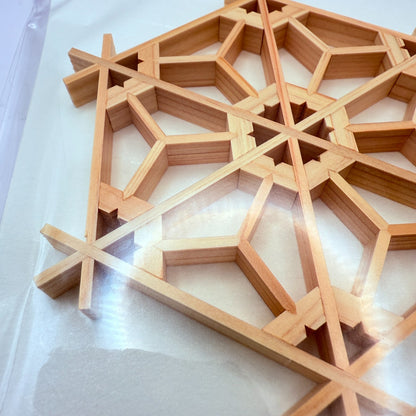 Japanese Kumiko Woodwork Sakura Pattern Coaster Handmade Traditional Craft Japan4