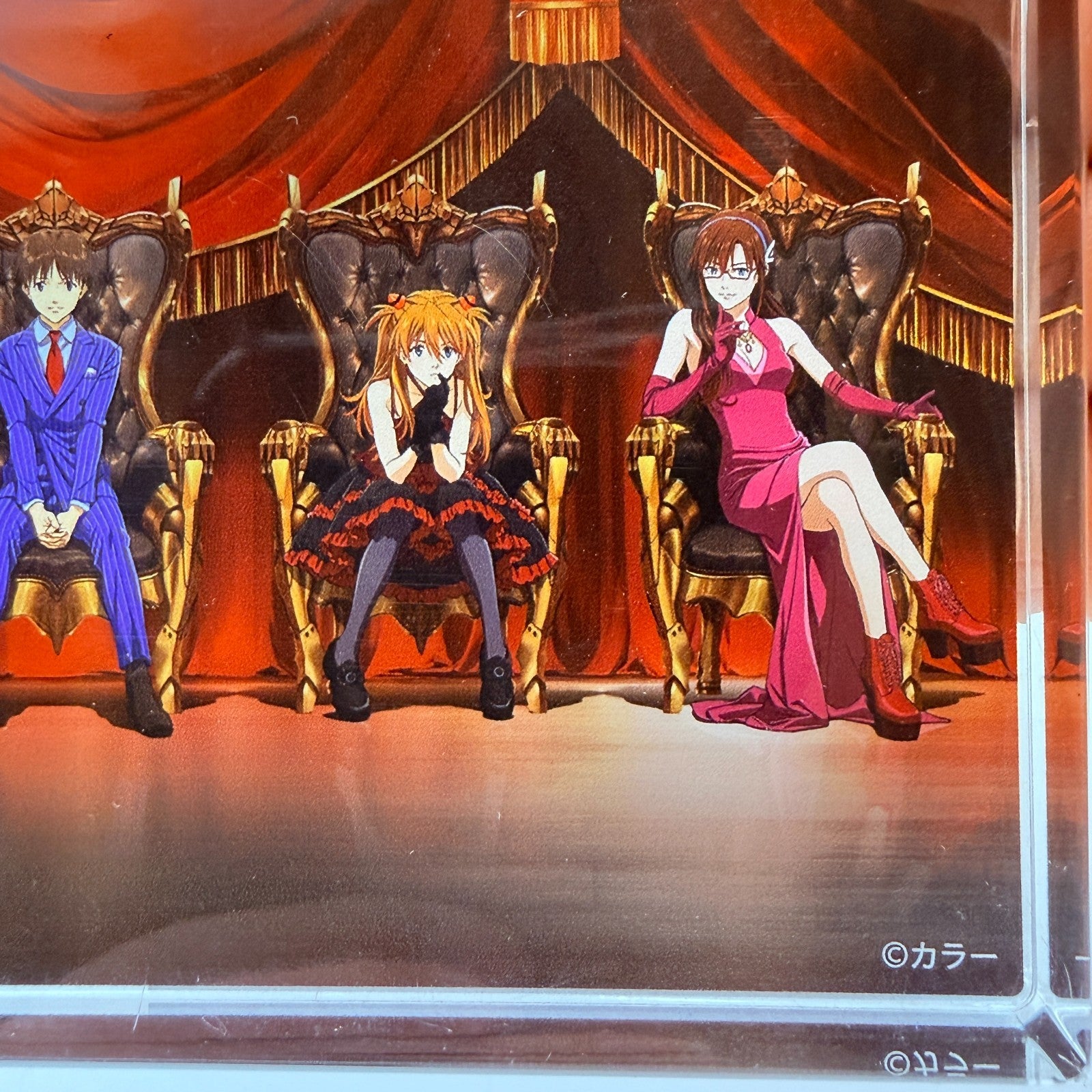 ALL OF EVANGELION 30th Anniversary Key Visual Embossed Acrylic Block Japan New2