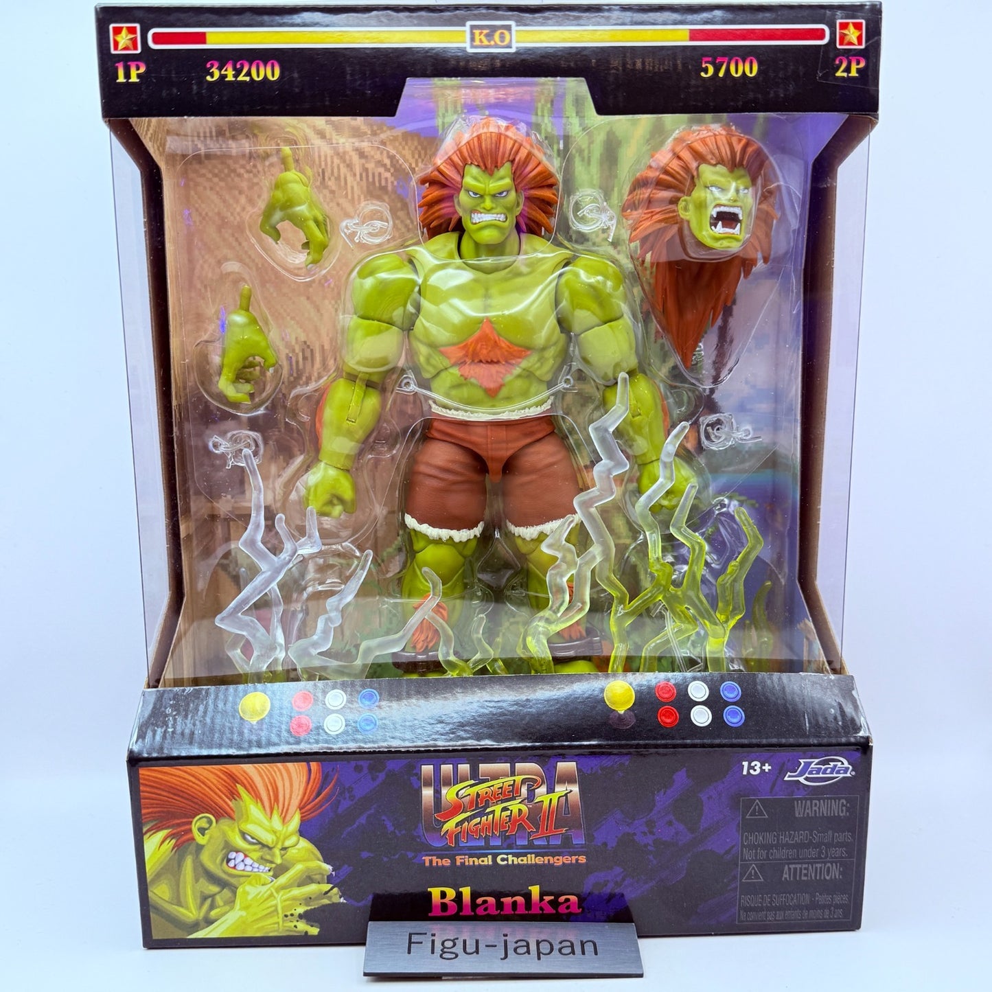 Jada Toys Street Fighter II Blanka 1/12 Action Figure Japan Evolit Ver New Seale0