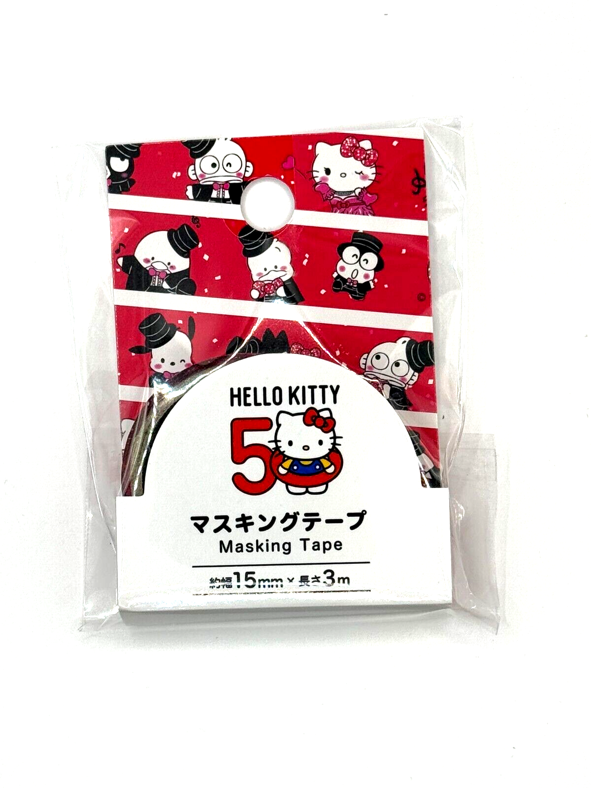 Hello Kitty 50th Anniversary Sanrio Flat Pouch＆Masking tape etc 5piece set6