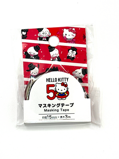 Hello Kitty 50th Anniversary Sanrio Flat Pouch＆Masking tape etc 5piece set6