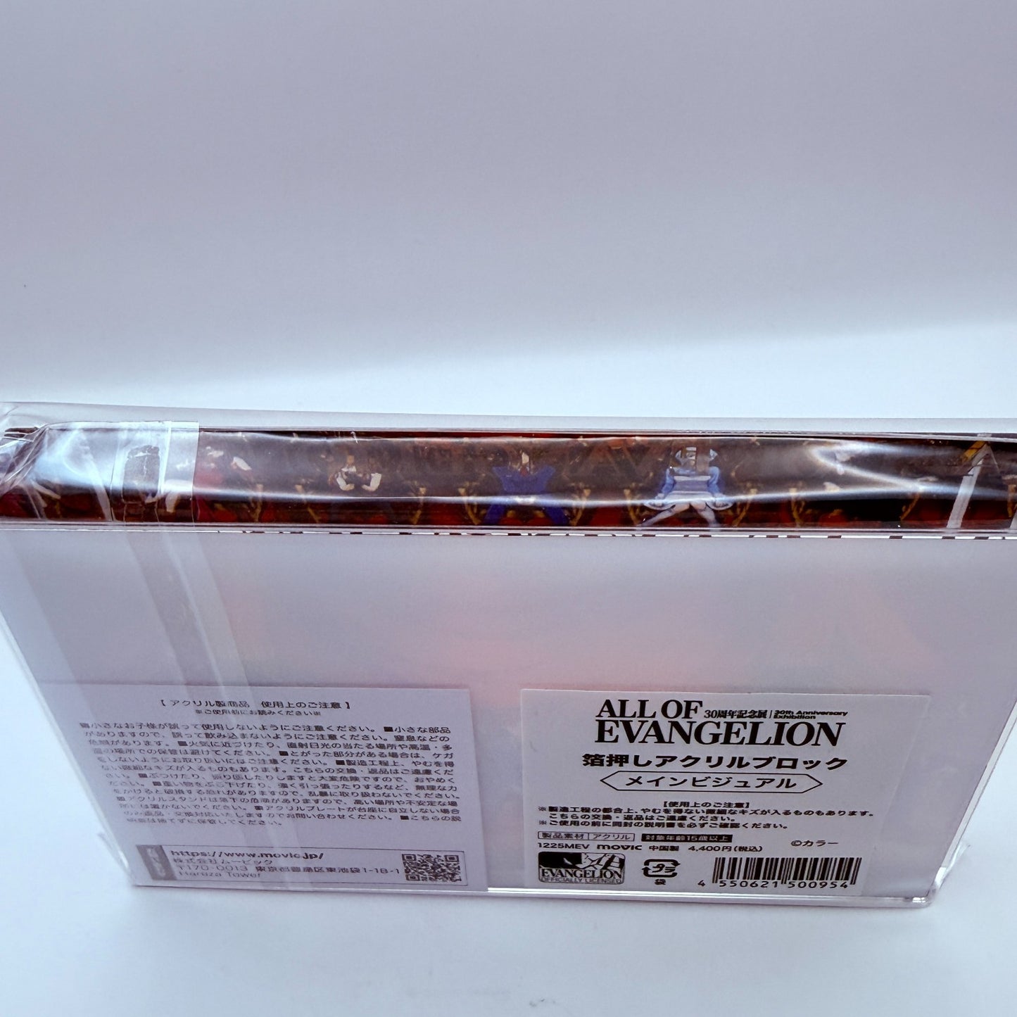 ALL OF EVANGELION 30th Anniversary Key Visual Embossed Acrylic Block Japan New8