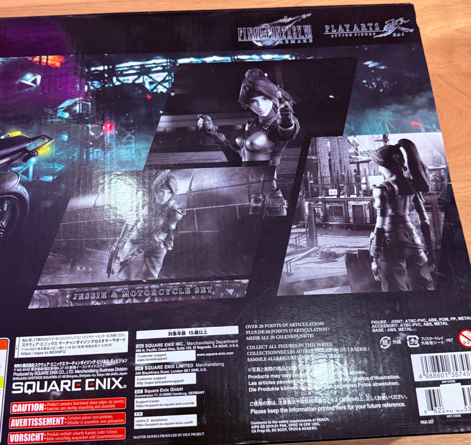 Jessie & Motorcycle Play Arts Kai Final Fantasy VII FF7 Remake Square Enix NIB6