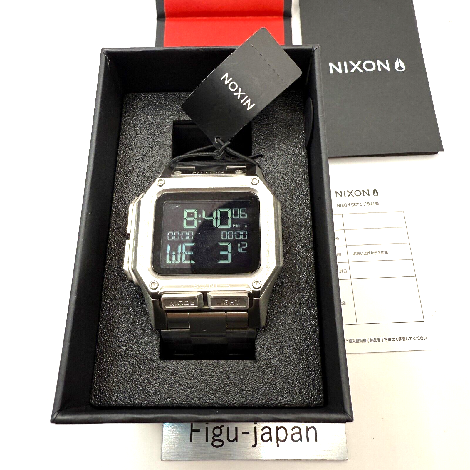 NIXON Reglus SS SILVER A1268131 Glus Quartz Digital Watch 46mm[express NEW]8