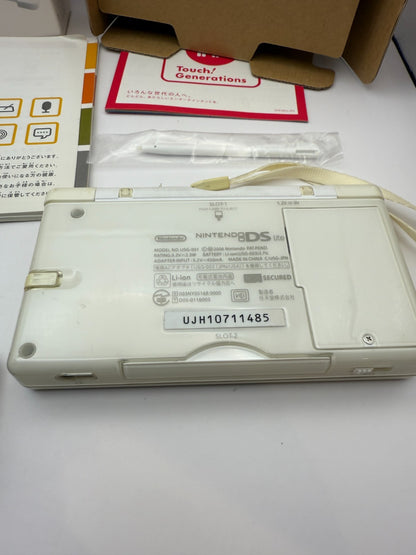 Nintendo DS Lite Console Crystal White Genuine Charger Pen Tested EUC4