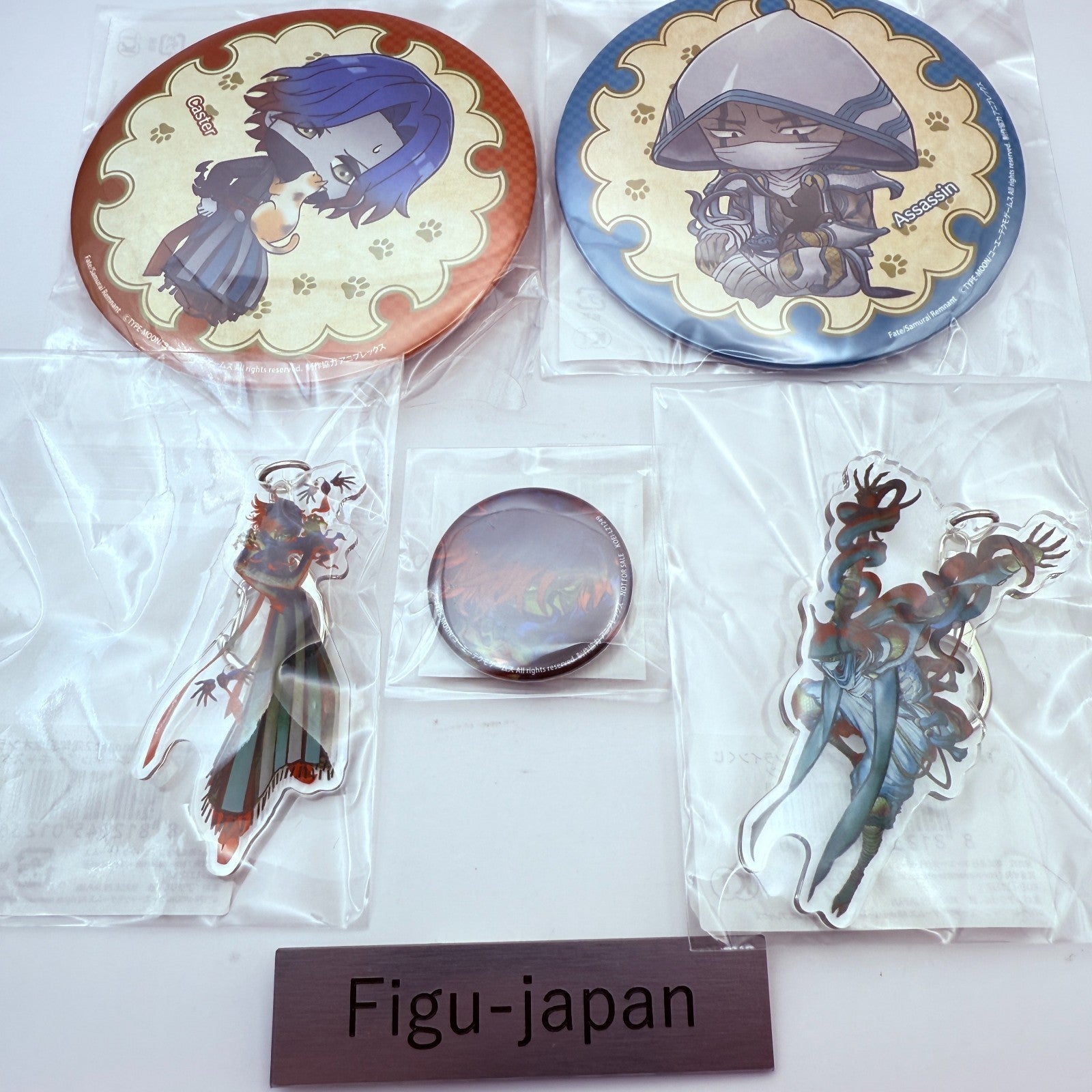 Fate/Samurai Remnant 2nd Anniv Kuji Caster Assassin 5Item Set Bonus Mini Badge0