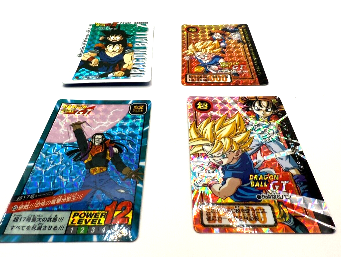 Dragon Ball GT Carddass Prism Holo Card Set of 4 SSJ4 Goku Super 17 Pan Vintage14