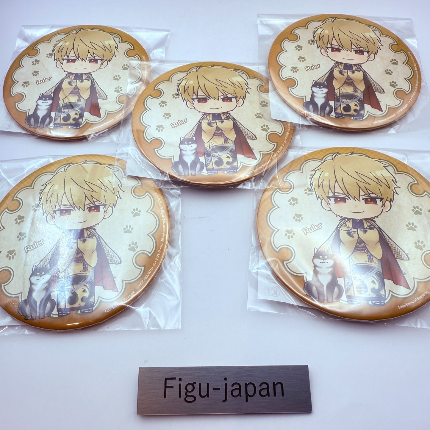 Fate/Samurai Remnant 2nd Anniv Kuji Gilgamesh 5x BIG Badge Set for Itabag Japan0