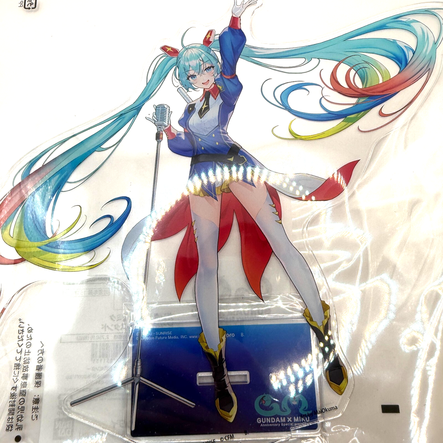 Gundam 45th Anniversary Hatsune Miku Aurora Big Acrylic Stand Official NIB3