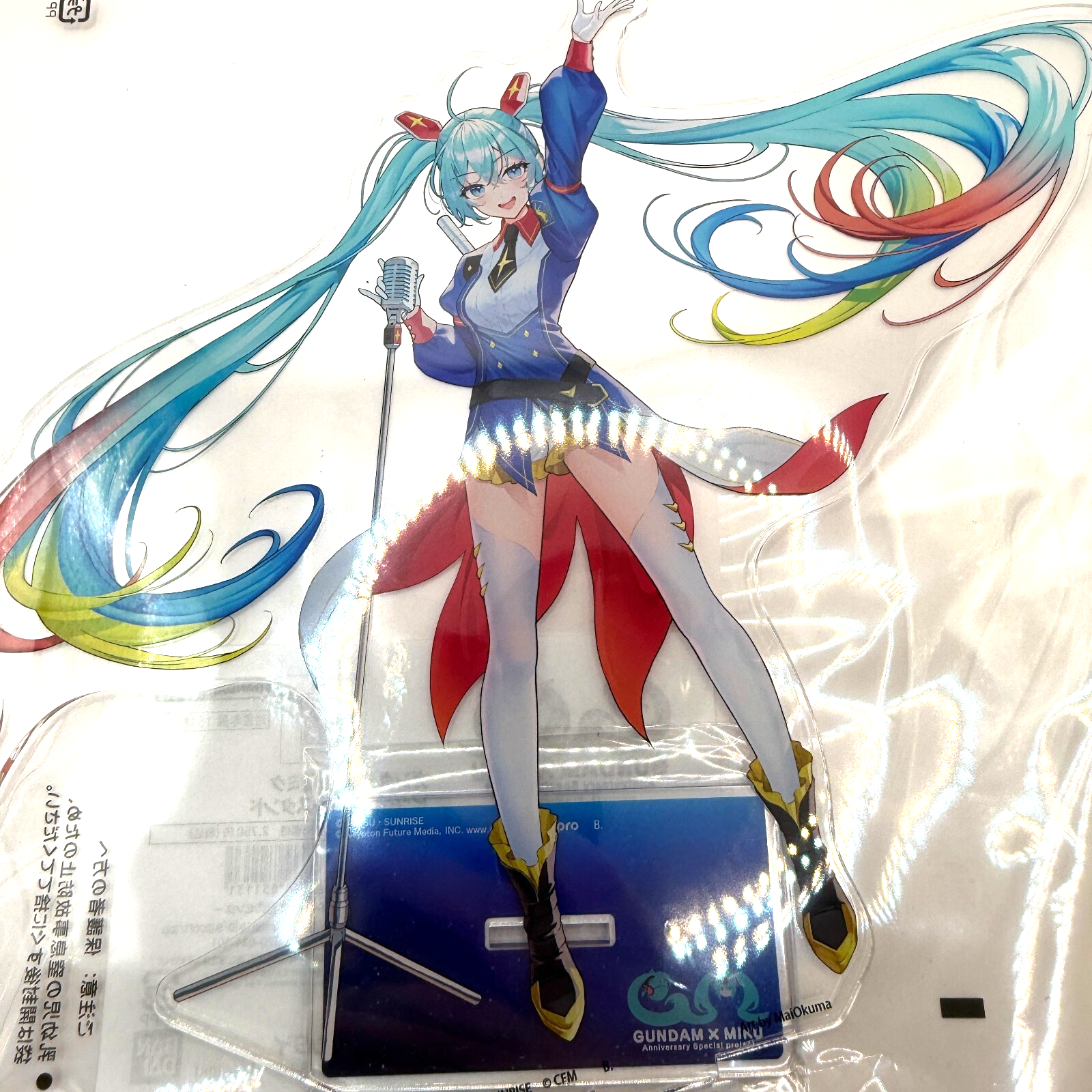 Gundam 45th Anniversary Hatsune Miku Aurora Big Acrylic Stand Official NIB3