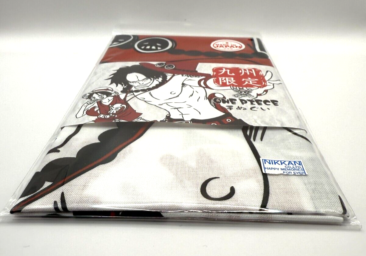Luffy Ace Tenugui Hand Towel Kyushu Limited Vol.3 One Piece Authentic MISB2