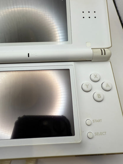 Nintendo DS Lite Console Crystal White Genuine Charger Pen Tested EUC6