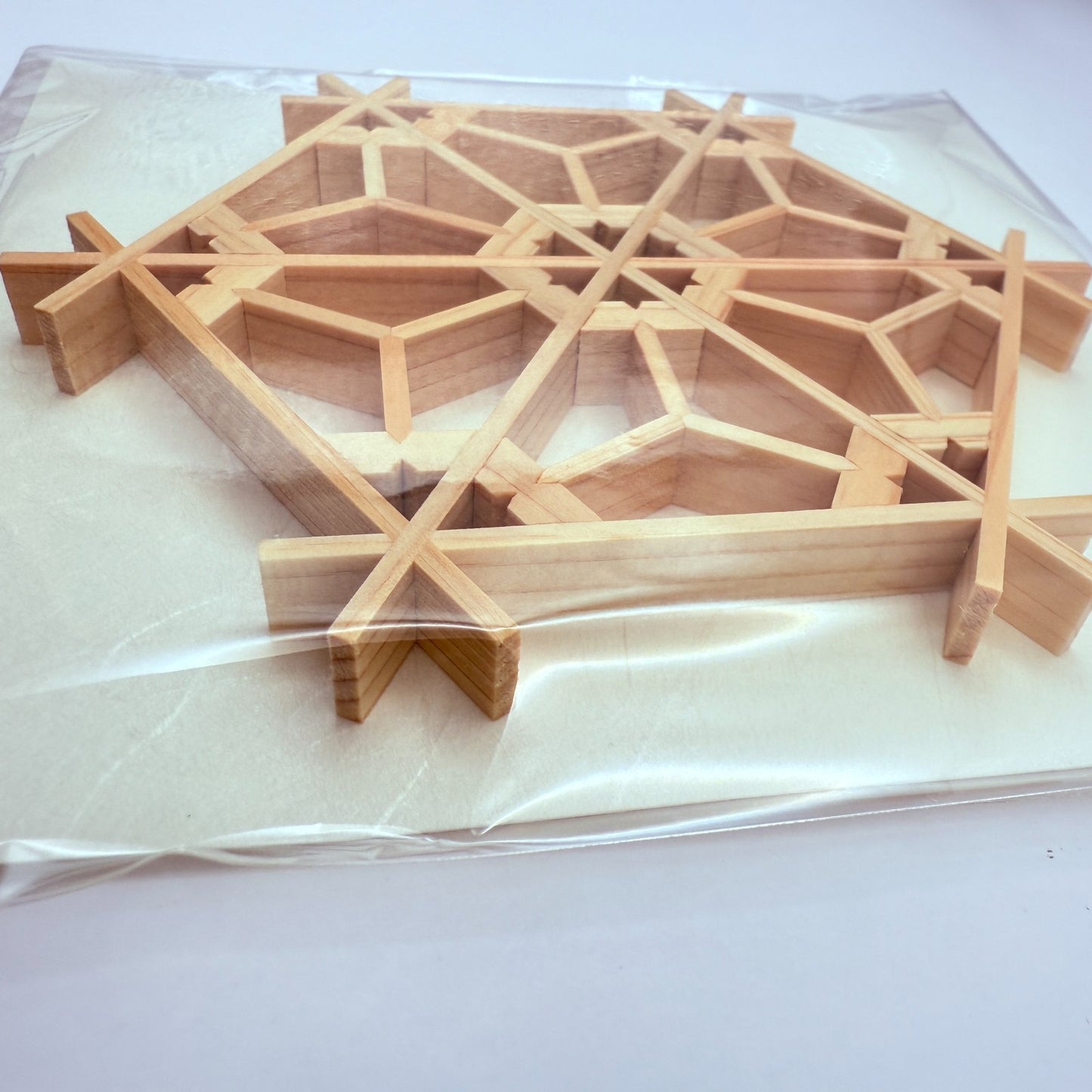 Japanese Kumiko Woodwork Sakura Pattern Coaster Handmade Traditional Craft Japan2