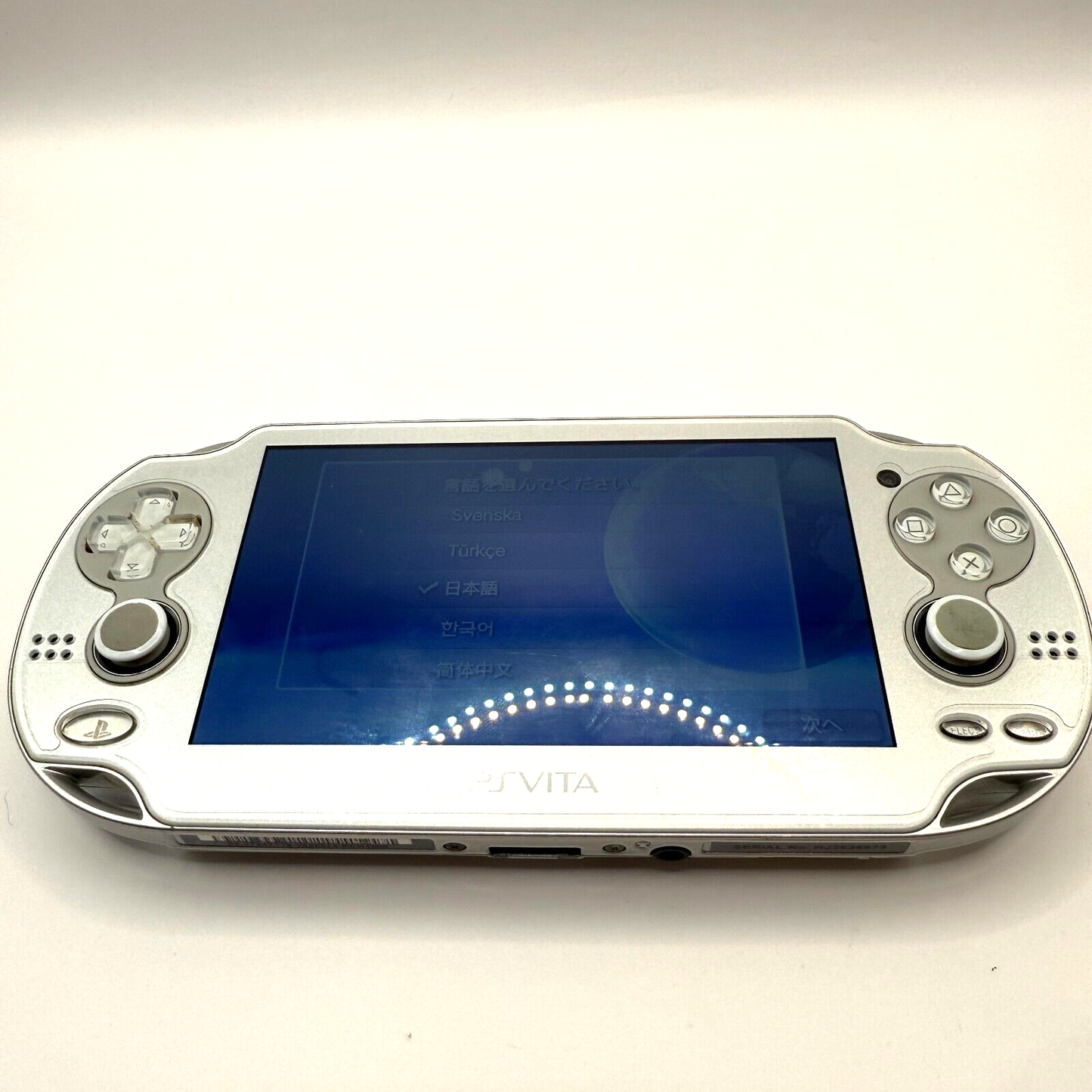 Sony PlayStation Vita PCH1000 ICE SILVER WiFi PSO2 soft & memory card 16GB14