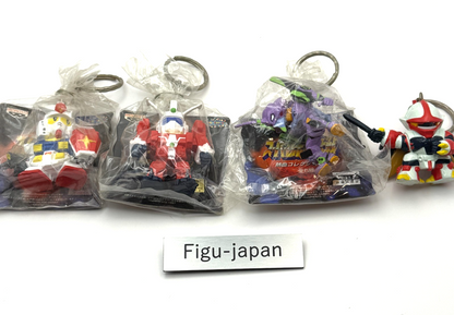 Super Robot Wars Keychain Set Gundam Evangelion Ideon Bilbain Vintage Japan0